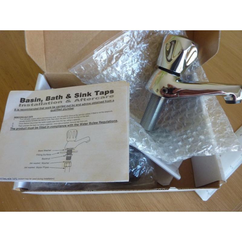 Two pair of chrome taps, 1 for bath (DCM102-8/20) and the other pair for sink (DCM101-8/20). Unused.