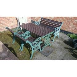 Garden table and seats