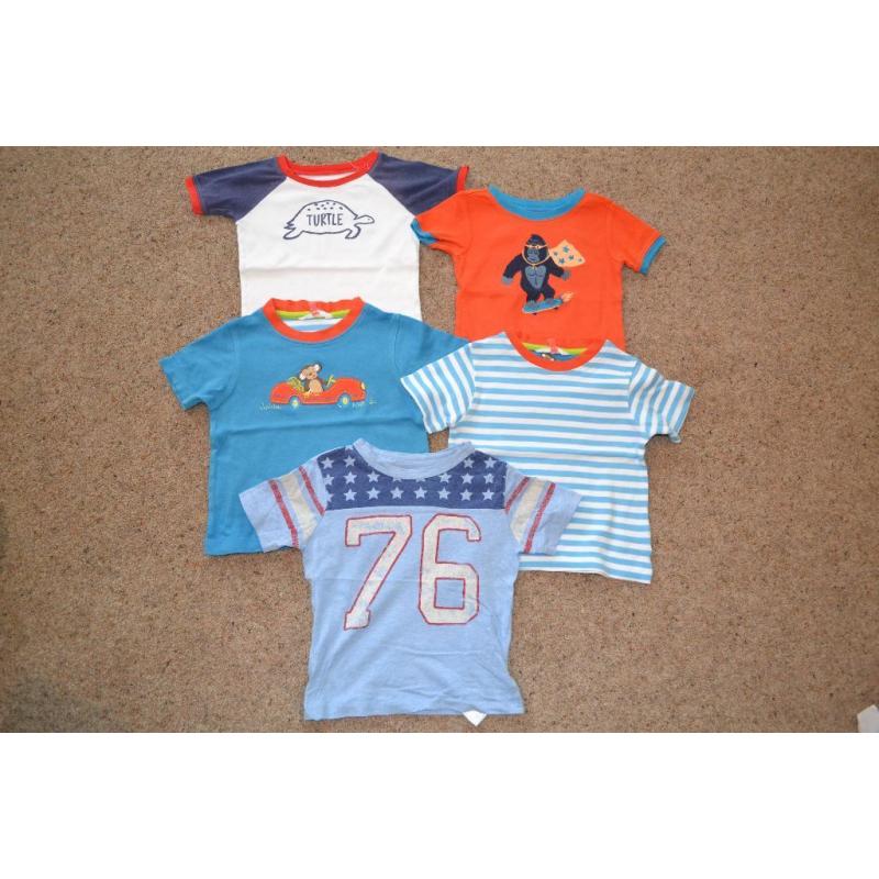 5 TEE SHIRTS FROM BABY GAP & JOHN LEWIS - VERY GOOD CONDITION