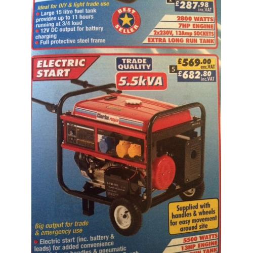 Clarke power generator 5.5kva