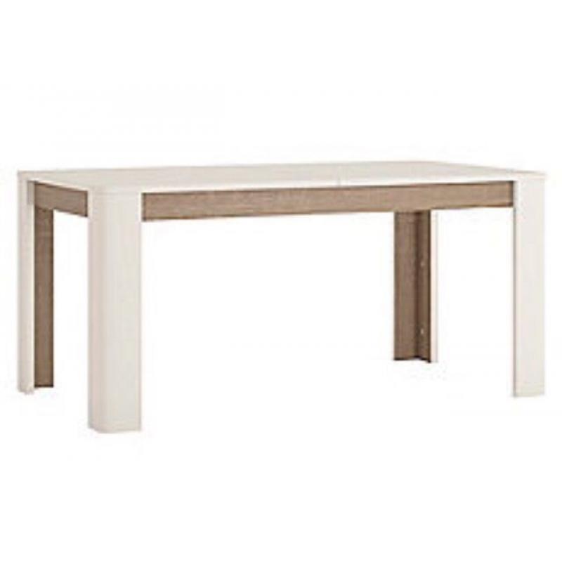 Modern white extending dining table