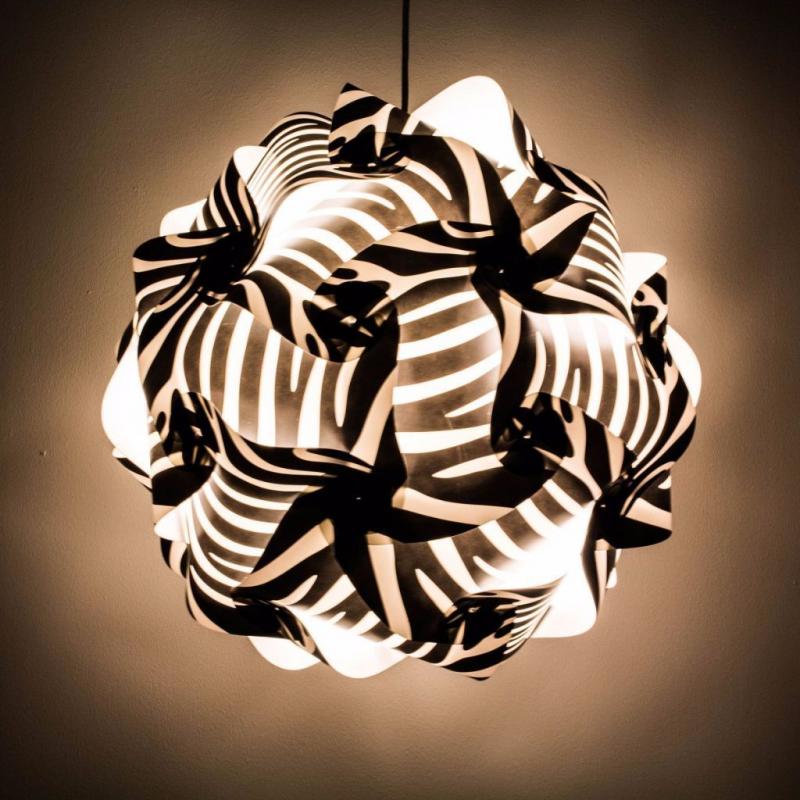 Zebra Animal Print Lampshade Light shade pendant lantern room retro vintage 32cm diameter