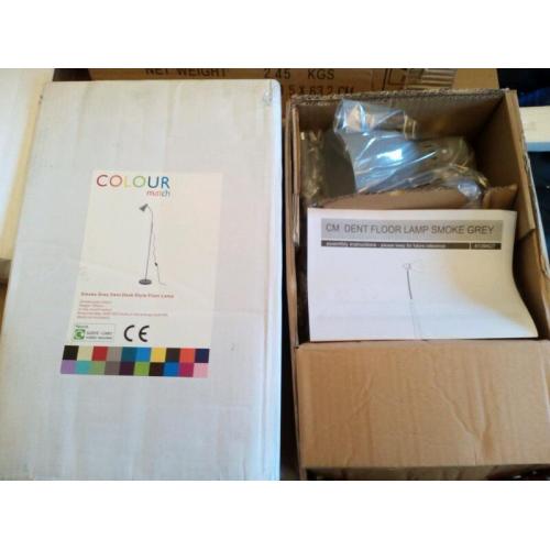Colour match grey desk style floor lamp new boxed