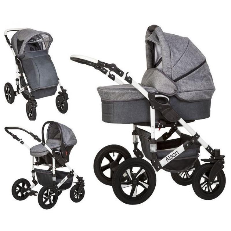 Alson Grey Travel System. Carrycot,stroller,car seat. Very good condition.