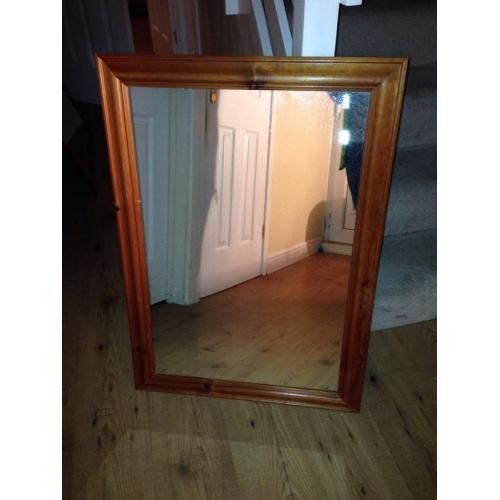 Large wooden frame mirror