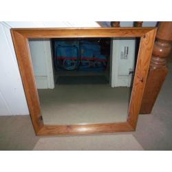 Pine wood mirror in excellent condition 71cm X 71cm