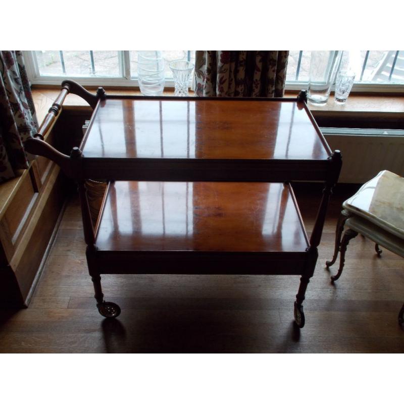 Antique Yew Tea Trolley