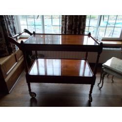 Antique Yew Tea Trolley