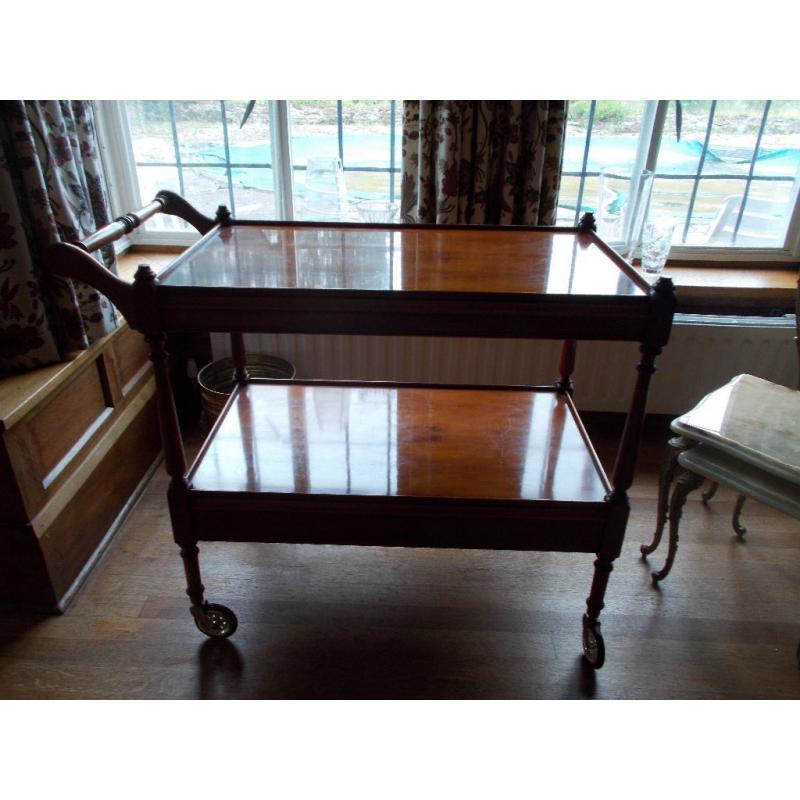 Antique Yew Tea Trolley