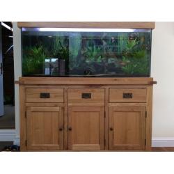 Aquarium On Oak Cabinet 150 cm / 330 L