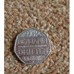 Benjamin britten 50p coin