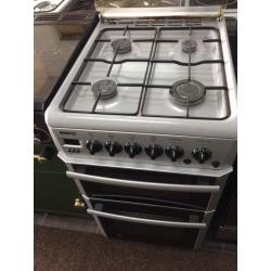 Silver beko 50cm gas cooker grill & double oven good condition with guarantee