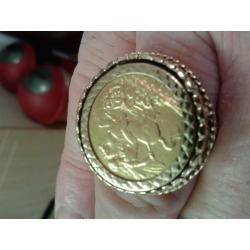 Full gold sovereign mounted