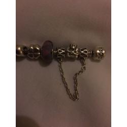 Pandora bracelet with charms and Pandora necklace
