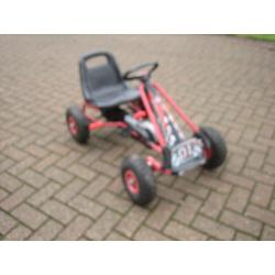 Racer Design Red Kids Childrens Pedal Go-Kart Ride-On Rubber Wheels