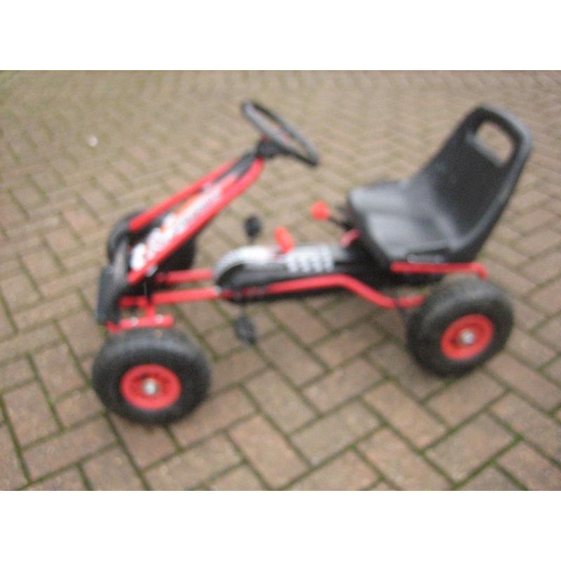 Racer Design Red Kids Childrens Pedal Go-Kart Ride-On Rubber Wheels