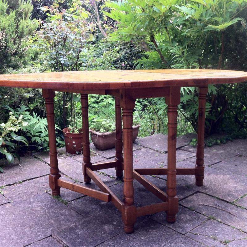 Large Oval Real Wood Farmhouse Drop Leaf Dining Gate Leg Table - Project / Can Deliver