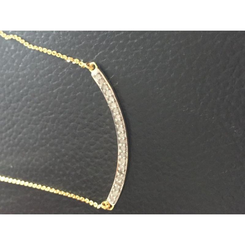 Diamond Necklace 0.25 carats in 18k Gold Vermeil - BRAND NEW