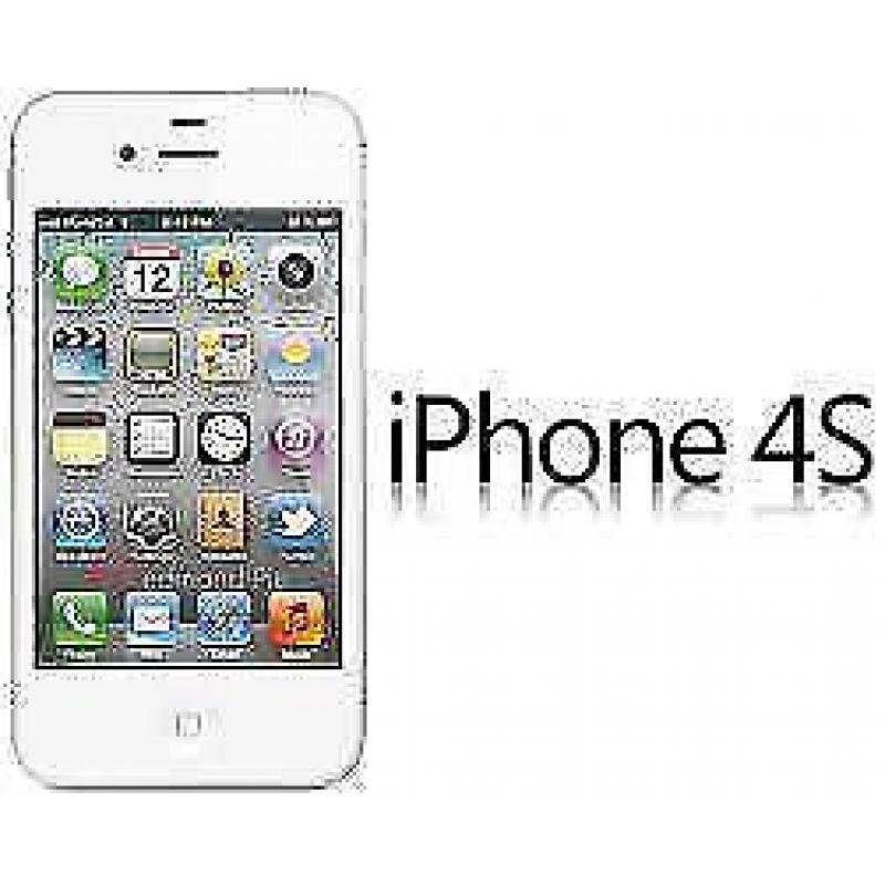 APPLE iPhone 4 8GB WHITE FACTORY UNLOCKED 3 MTHS WARRANTY GOOD CONDITION LAPTOP/PC USB LEAD