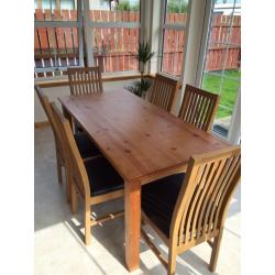 Oak effect dining table - seats 6