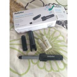 Gas hair tongs and brush