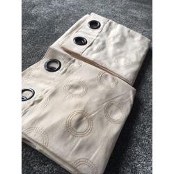 Cream faux suede curtains