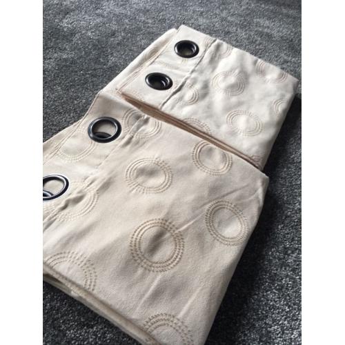 Cream faux suede curtains