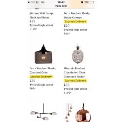 Two beautiful glass lightshades. Brand new