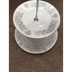 3 tier cake stand shabby chic cup set
