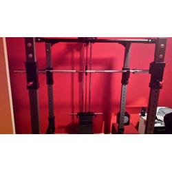 Heavy Duty Power Rack + Lat&Low Attachment + Incline/Decline Bench + Weights