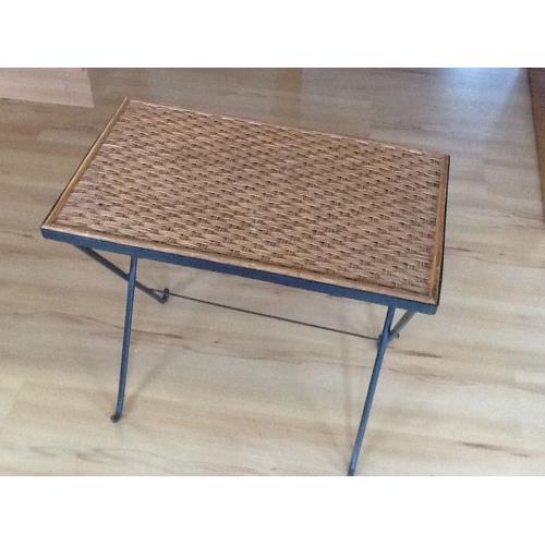 Iron and Rattan Table