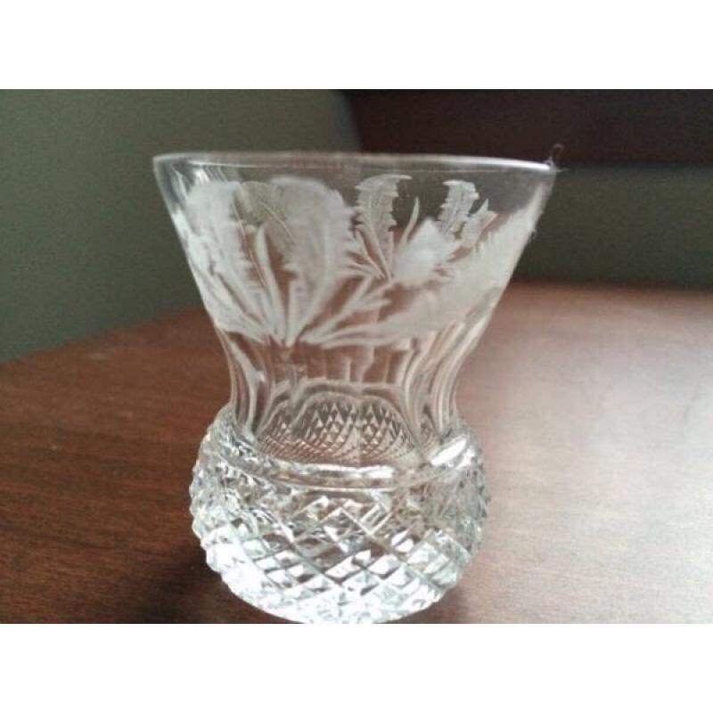 Edinburgh Crystal Thistle Etched