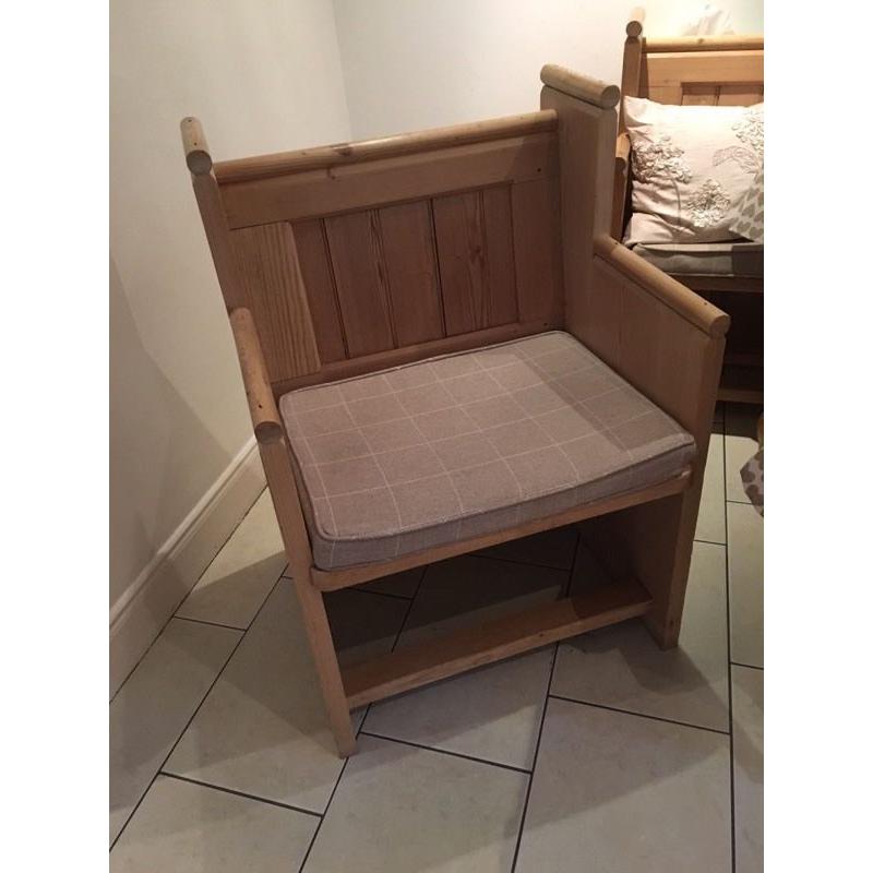 Bespoke handmade church pew chairs x 2
