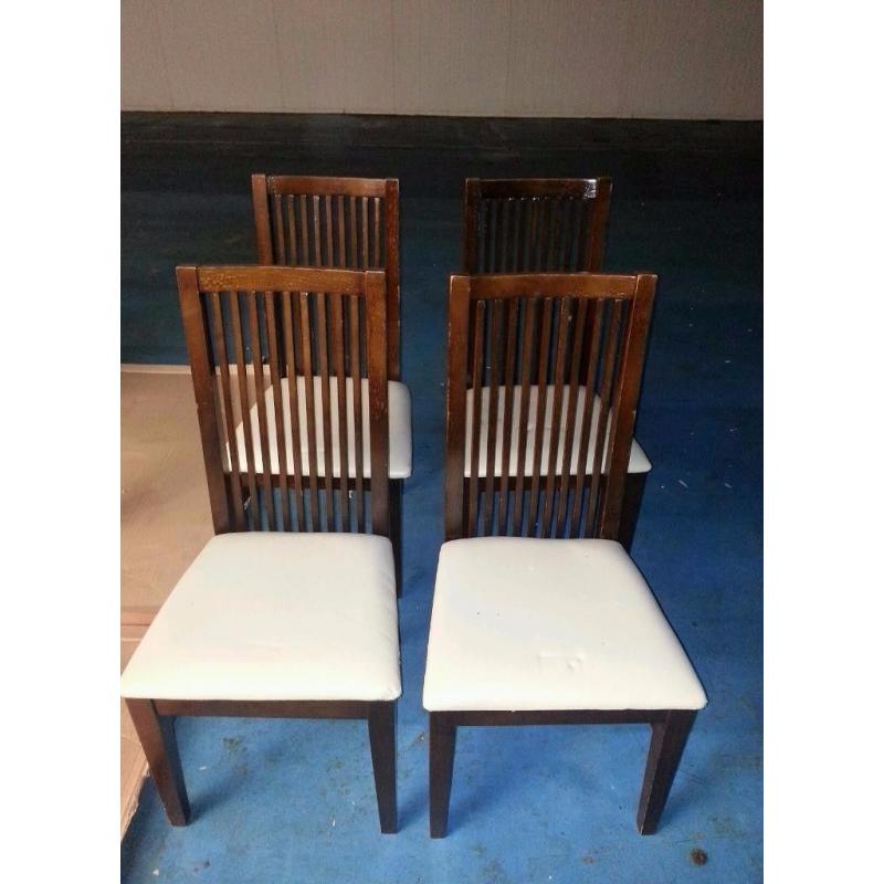 4 x solid oak dining chairs