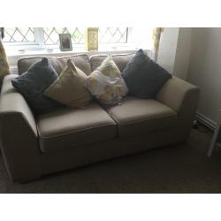 2 and 3 seater sofa with pouffe
