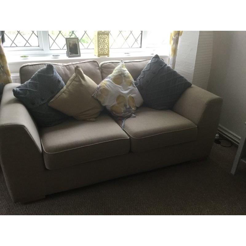 2 and 3 seater sofa with pouffe