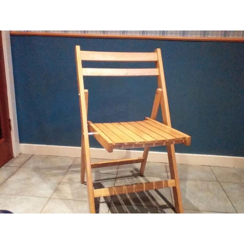 WOODEN FOLDING OCCASIONAL CHAIRS - PAIR