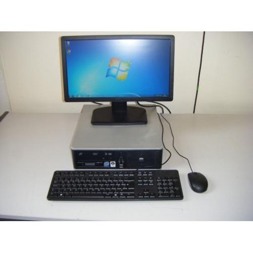 HP COMPAQ DC7800 PC COMPUTER SFF INTEL CORE DUO @2.33GHz 5GB RAM WINDOWS 7 19" TFT SCREEN KB+M