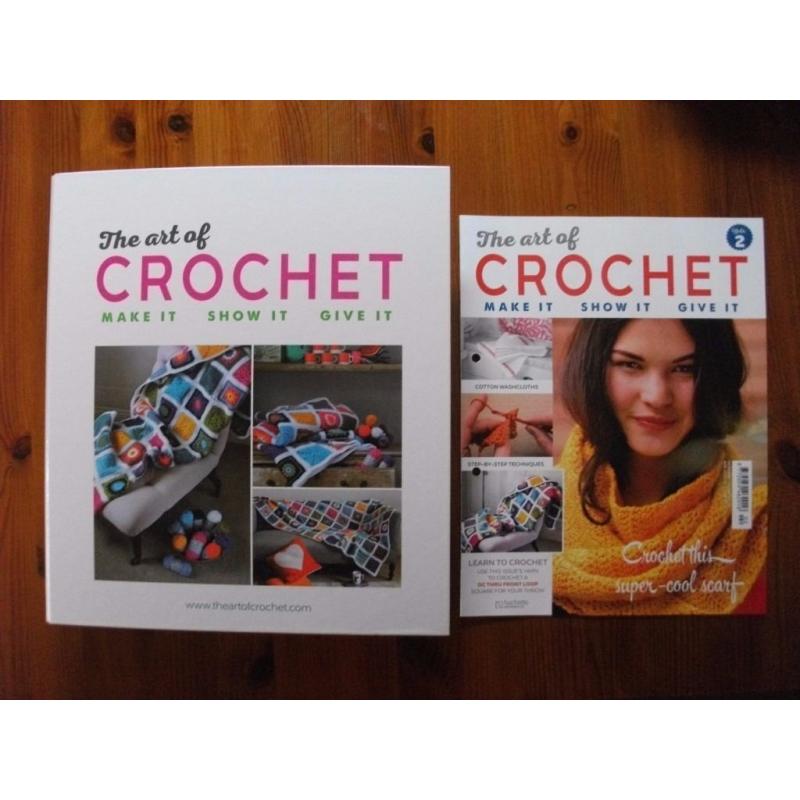 Lot of 3 Issues of The Art of Crochet Magazine including Hook, Yarns and Binder hobbies, crafts
