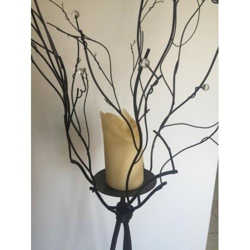 Metal twig effect floor standing candle holder