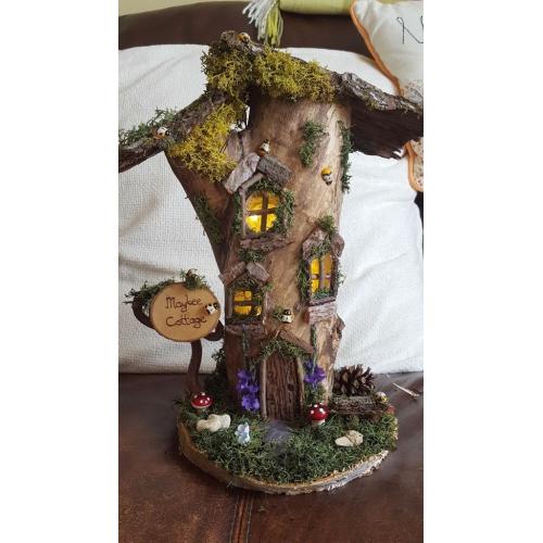 Beautiful Handmade Yew Fairy House Light