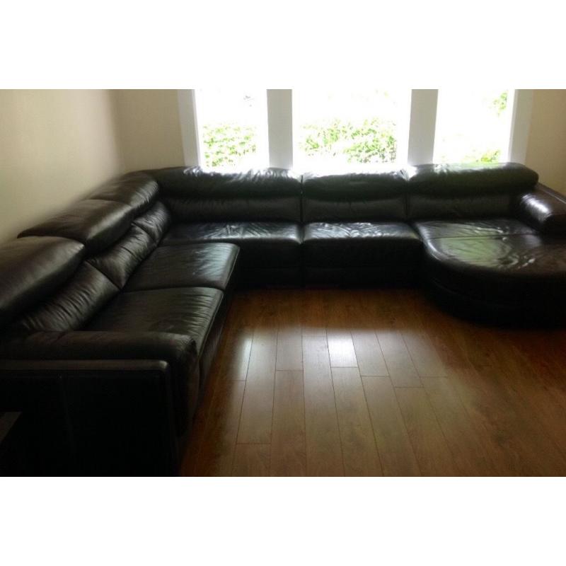 Leather corner couch