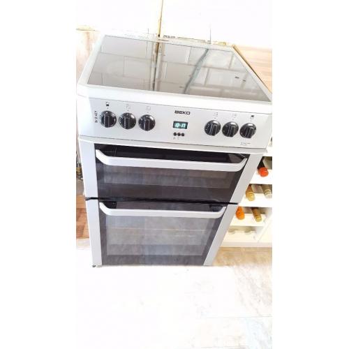 Beko Electric Double Oven Cooker Silver