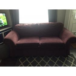 Purple/plum 2 seater sofa