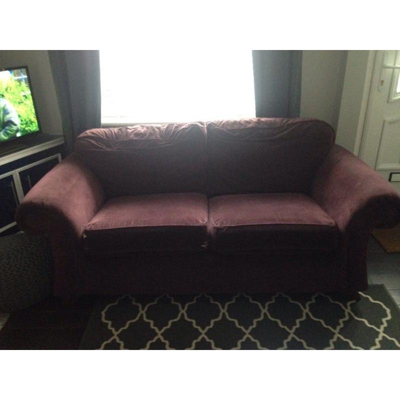 Purple/plum 2 seater sofa