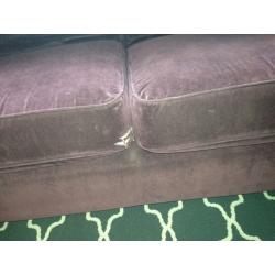 Purple/plum 2 seater sofa