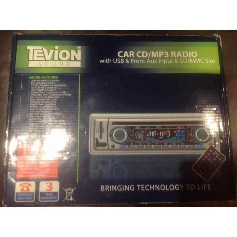 New Tevion Car Radio/Cd/MP3 Player