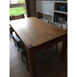 Oak table with drawers