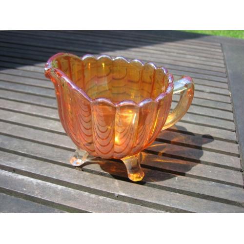 Lovely Vintage Carnival Glass Jug with Tripod Feet