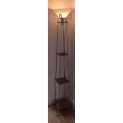 Floor lamp with display shelves - great condition